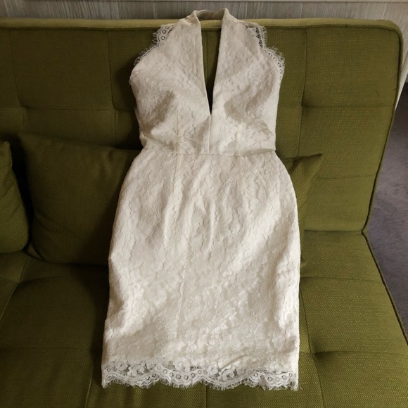 Keepsake Ivory Lace Halter Dress - Picture 3 of 8